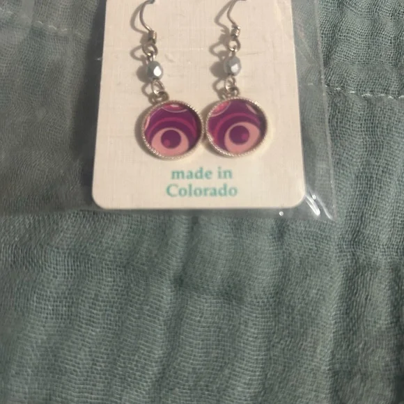 Lemon Tree Pink and Purple Earrings - Picture 2 of 4